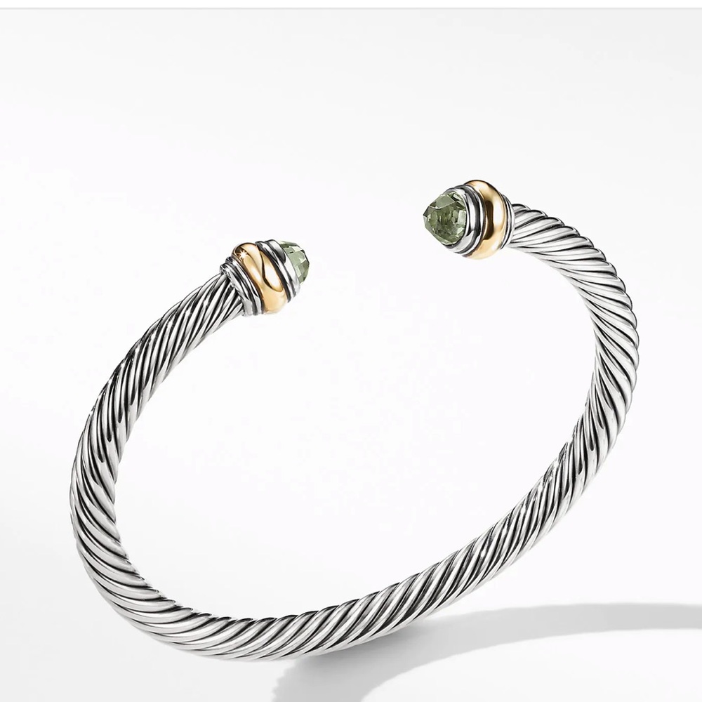Cable Classic Bracelet Prasiolite with 14K Gold